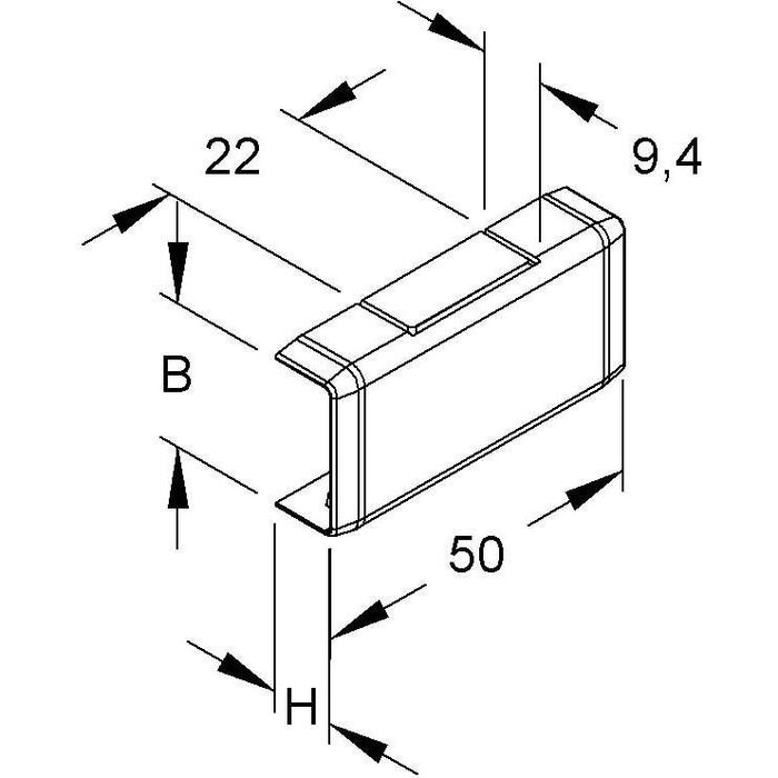 HKL - T-Stück für Leitungsführungskanal T-Stück lgr FT1022.8 Kanal-System HKL − 10 Stück
