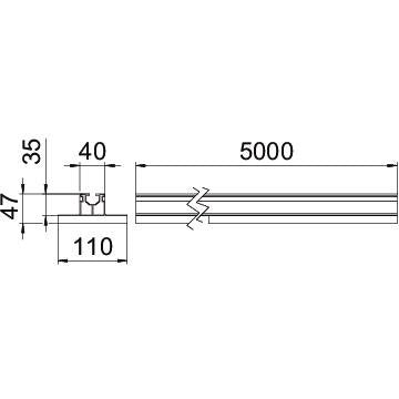 OBO Bettermann - Solar-Montageprofil Trägerprofil TPF 35 5000 ALU Flachdachsystem 110x − 4 Stück