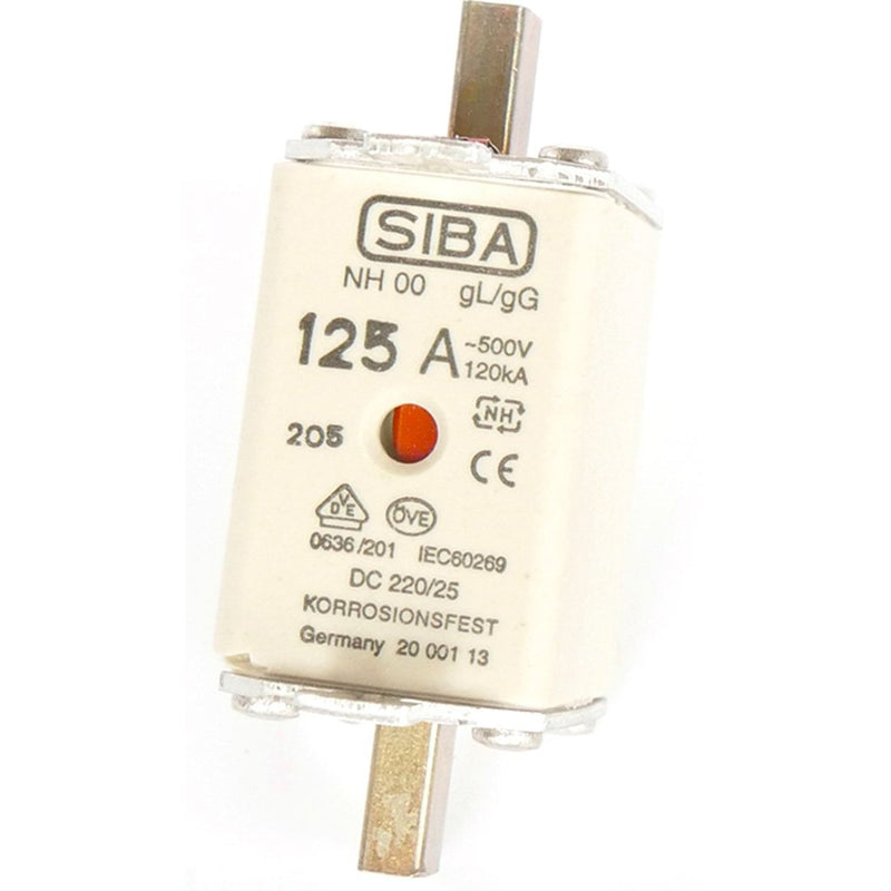 Siba - Messersicherung NH-Sicherungseinsatz 2000103.80 80A NH00 gB 500V − 3 Stück