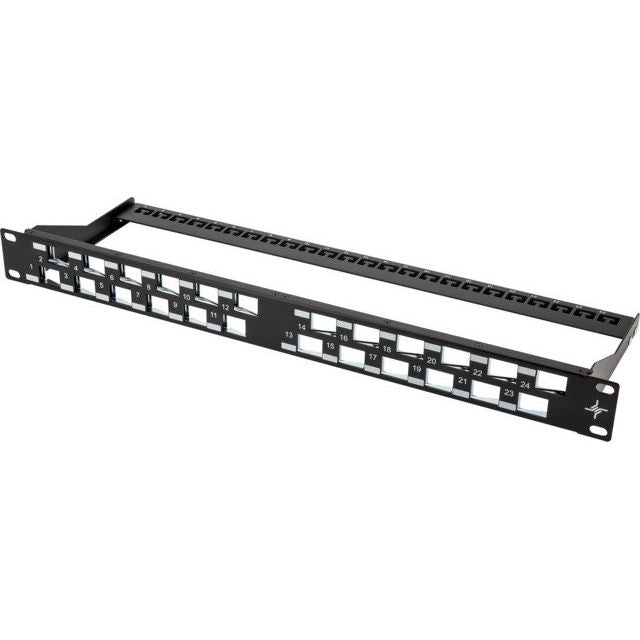 Telegärtner - Patchpanel Kupfer 19Z Modulträger 1HE 100021505 gewinkelt, schwarz