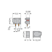 WAGO - Leiterplattenklemme 2LeiterLeiterplattenklemme 235-711 0,75mm² − 100 Stück