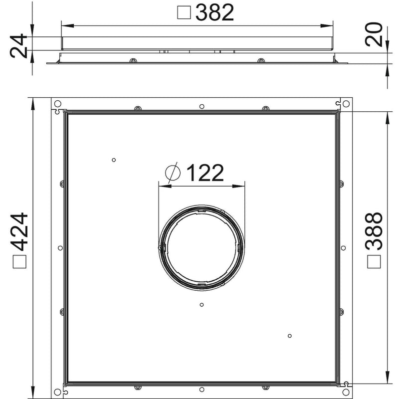 OBO Bettermann - Kassettenrahmen mit Kassette Rahmenkassette RKF3 V3 20 383x383x20mm