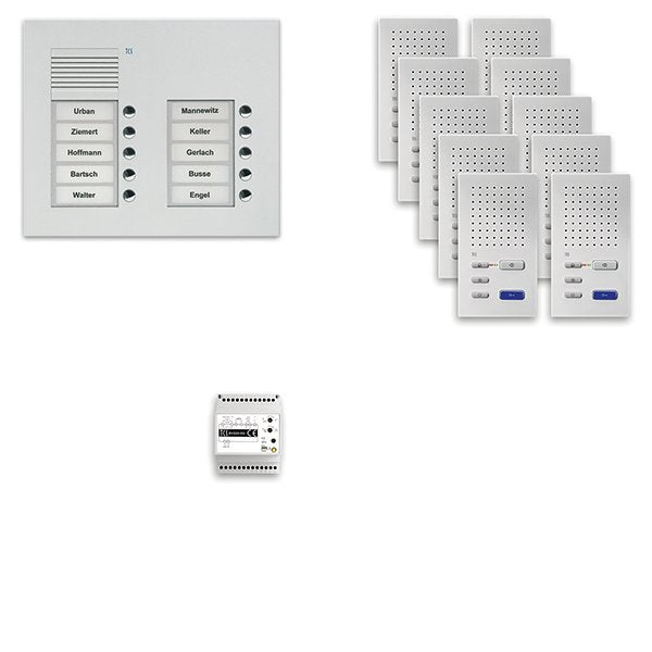 TCS Tür Control - Türsprech-Set Audio Außenstation Pack 10 PPUF10/2-EN/02 PUK 2reihig10Tast.UP
