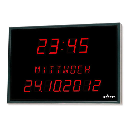 Peweta - Uhr LED-Digitaluhr 91.516.551 3-zeil,Uhrz/WT/Dat