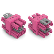 WAGO - Kompaktverteiler für steckbare Gebäudeinstallation 3-fach-Verteiler 3-polig 770-1716 Kod. B,pink − 50 Stück