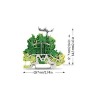 WAGO - Schutzleiter-Reihenklemme Doppelstockklemme 2000-2237 − 50 Stück