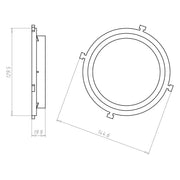 Kaiser - Zubehör/Ersatzteile für Leuchteneinbaugehäuse Frontteil HaloX 100 1281-07 DA 100 für Ortbeton