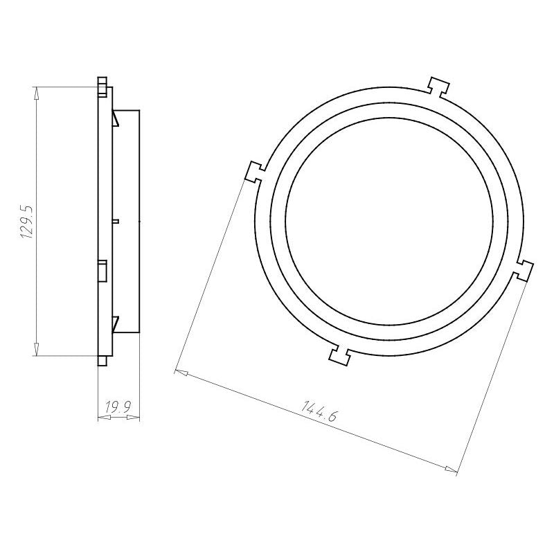 Kaiser - Zubehör/Ersatzteile für Leuchteneinbaugehäuse Frontteil HaloX 100 1281-07 DA 100 für Ortbeton