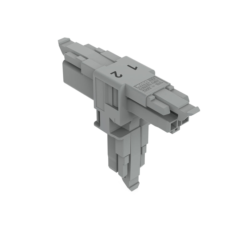WAGO - Kompaktverteiler für steckbare Gebäudeinstallation T-Verteiler 2-polig 890-1701 Kod. B,grau − 25 Stück