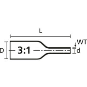 HellermannTyton - Kabelmarkierungssystem Warmschrumpfschlauch TULT#55371034 VE1500 12-4DS-3x16-WH