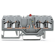WAGO - Bauelement-Reihenklemme Bauelementklemme 280-809/281-434 Leiter,LEDrot,grau − 100 Stück