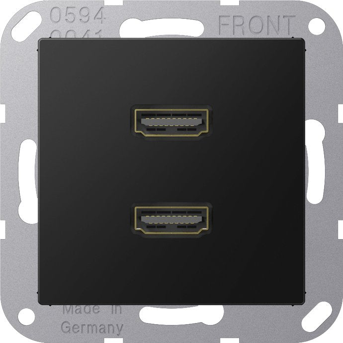 Jung - Multifunktions-Anschlussdose Multimedia-Anschlusssystem MA A 1133 SWM graphitschwarz matt