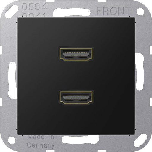 Jung - Multifunktions-Anschlussdose Multimedia-Anschlusssystem MA A 1133 SWM graphitschwarz matt