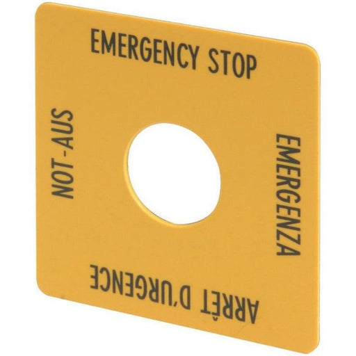 Eaton - Bezeichnungsschild für Befehlsgeräte NOT-AUS-Schild M22-XYK1 viersprachig − 1 Stück by Eaton
