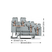WAGO - Initiator/Aktor-Reihenklemme Initiatorenklemme 270-560 0,08-2,5qmm, 3L