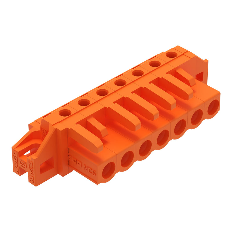 WAGO - Leiterplattensteckverbinder THT-Federleiste abgewink. 232-267/031-000 Maß 5,08mm,orange − 50 Stück