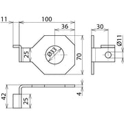 DEHN - Zubehör/Ersatzteile für Überspannungsschutz Informations-/MSR-Technik Anschlussbügel AB EXFS IF1 W 33 D=33mm f.M30 abgewin