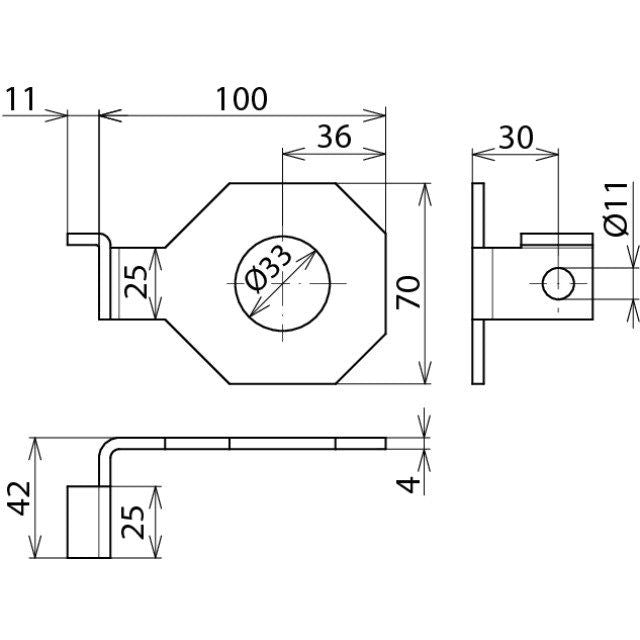DEHN - Zubehör/Ersatzteile für Überspannungsschutz Informations-/MSR-Technik Anschlussbügel AB EXFS IF1 W 33 D=33mm f.M30 abgewin