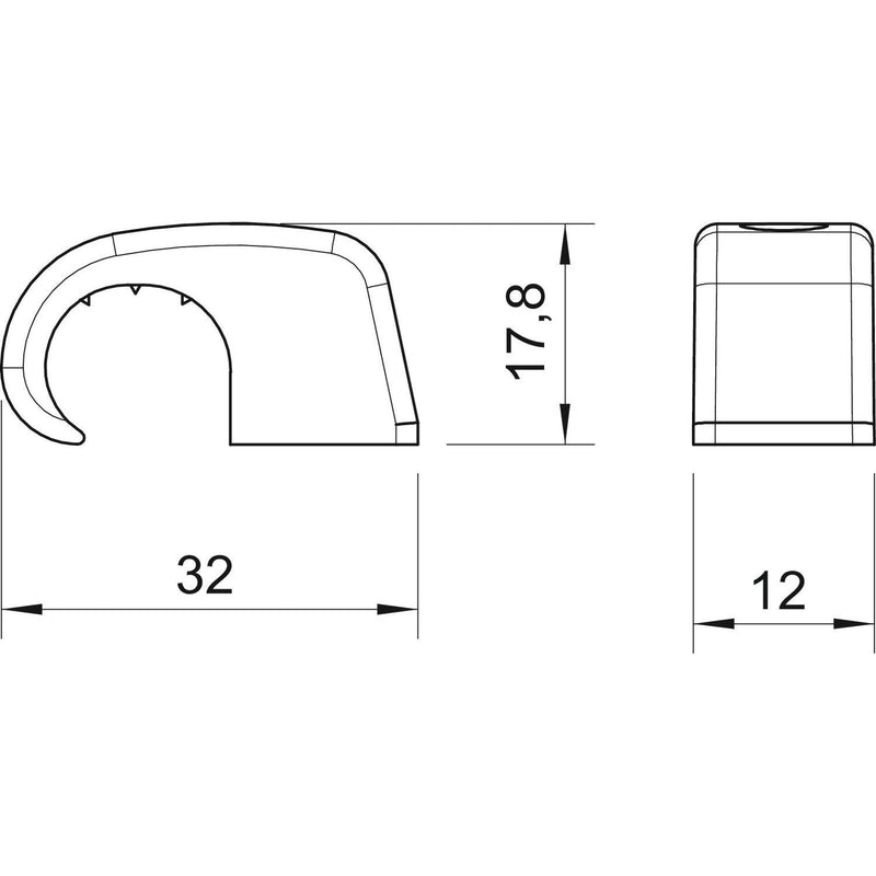 OBO Bettermann - Nagelschelle (für Kabel) Haft-Clip ohne Nagel 4042 14-17mm, PP, lgr − 100 Stück