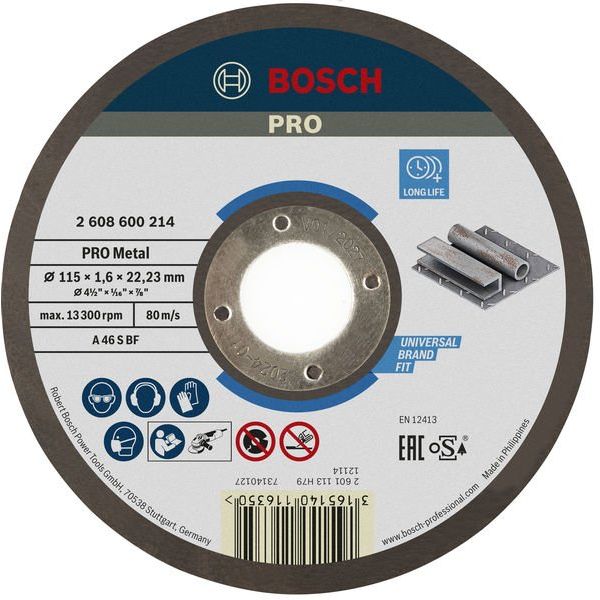 Bosch - Trenn-/Schleifscheibe PRO Metal Trennscheibe, 2608600214 115 x 1.6 x 22.23 mm