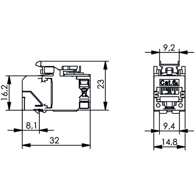 Telegärtner - Modularer Steckverbinder AMJ-SL Modul 100023207 Cat.6A, T568A