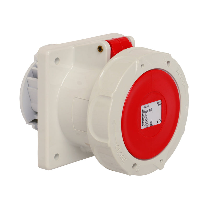 Walther Werke - CEE-Anbausteckdose (IEC 60309) Anbaudose gerade 63A 469 5P 400V 6h IP67