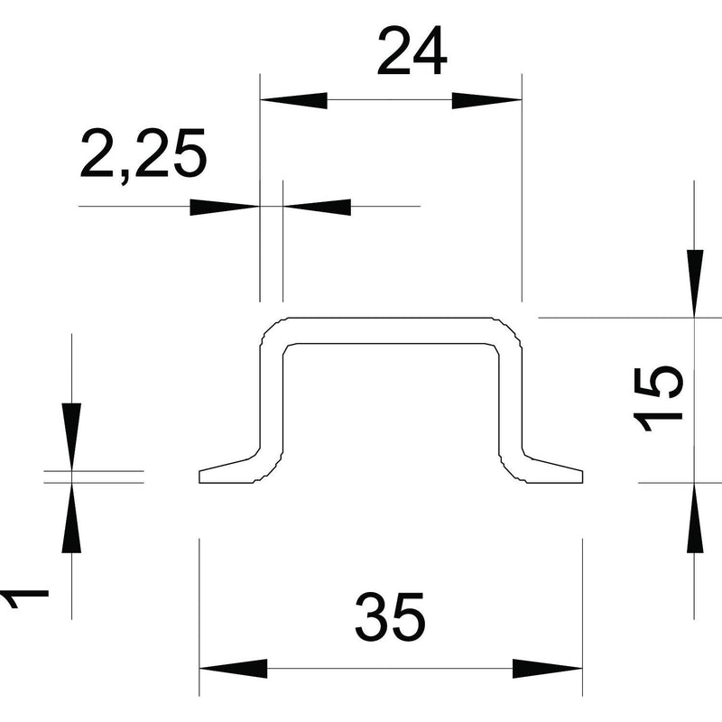 OBO Bettermann - Tragschiene Hutschiene 2069 15 2.2 GTP ungelocht − 2 Meter