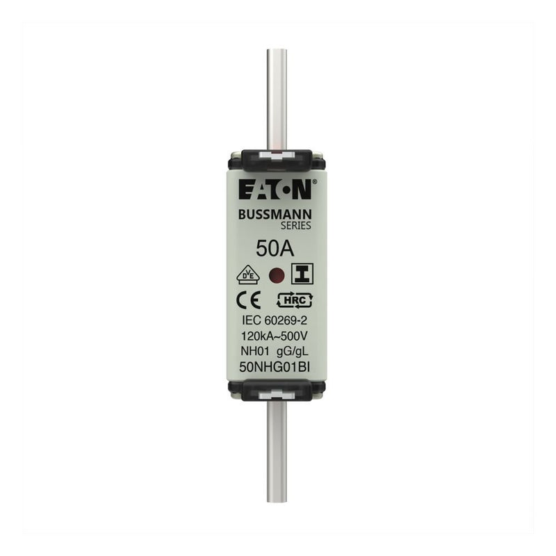 Eaton - Messersicherung Sicherungseinsatz Nieders. NH-SICHERU#50NHG01BI 50A AC 500V 120kA − 3 Stück