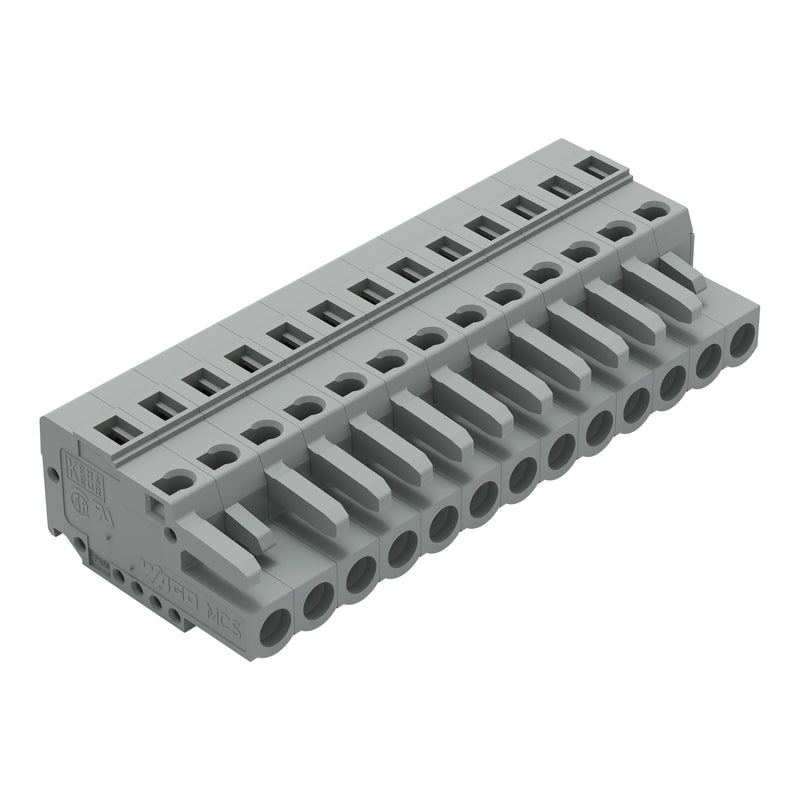 WAGO - Kabelsteckverbinder für Leiterplattensteckverbinder 1-Leiter-Federleiste 231-113/102-000 CAGECLAMP,2,5 mm²,gr − 25 Stück