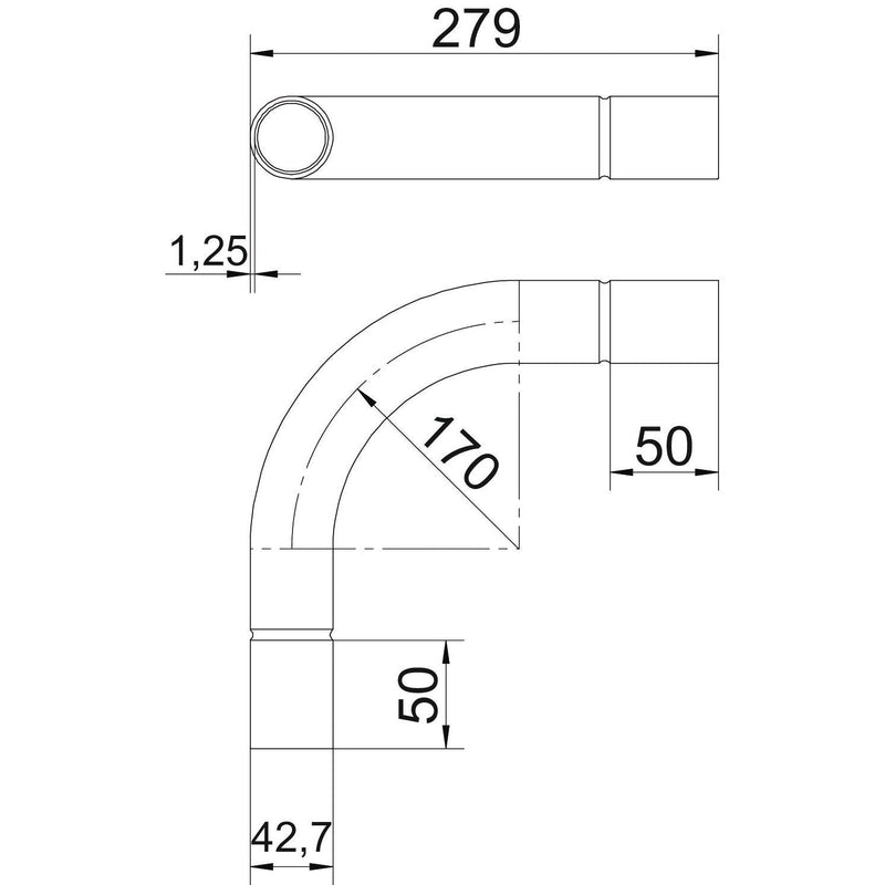 OBO Bettermann - Bogen für Installationsrohre Edelstahlrohrbogen SB40W A4 ohne Gewinde 40mm − 5 Stück
