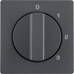 Berker - Abdeckung/Bedienelement für Installationsschalterprogramme Zentralstück mit Drehknopf 1096608600 3S Q.1/Q.3 anth