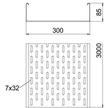 OBO Bettermann - Kabelrinne SKS 830 FT 85x300mm − 3 Meter