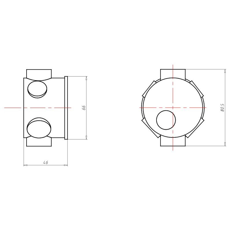 Kaiser - Dose, Gehäuse für Montage in der Wand/Decke Schalterdose UP 1055-04 46 mm tiefe − 25 Stück