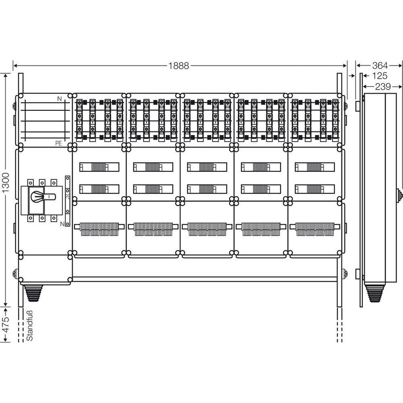 Hensel - Verteilerschrank für Energieversorgung Ladeverteiler Mi EV 22kW 20100 f.20 Ladep. a 22kW