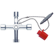 Klauke - Schlüssel für Gehäuse/Schränke Schaltschrankschlüssel KL500 mit Kette + Adapter