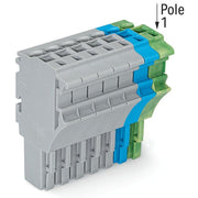 WAGO - Ein- und mehrpolige Klemmenleiste 1-Leiter-Federleiste 2022-108/000-038 4 mm²,gr/bl/gn-ge − 50 Stück