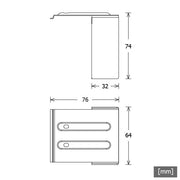 LTS Licht&Leuchten - Mechanisches Zubehör/Ersatzteile für Leuchten Wandhalter LK-Z 070.114 sw schwarz (1Stück)