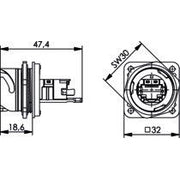 Telegärtner - Modularer Steckverbinder STX V1 Flanschset 100007414 RJ45 Jack Cat.6 M