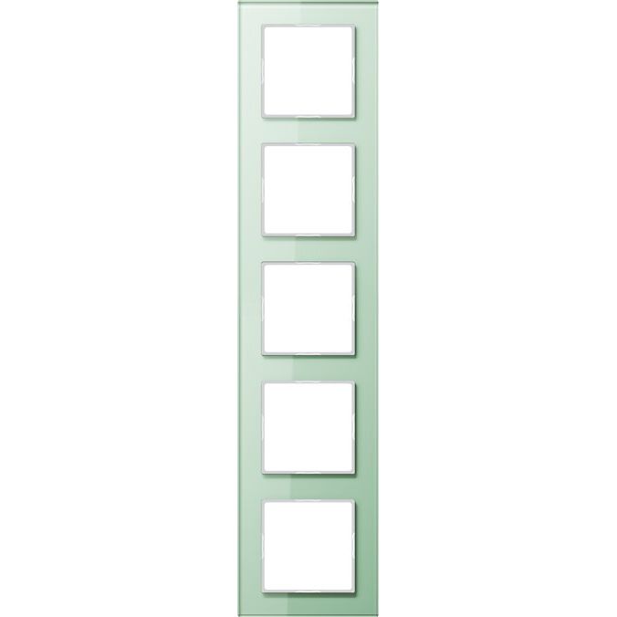 Jung - Abdeckrahmen Glasrahmen 5-fach mt/ws AC 585 GL WMT waage/senkrecht