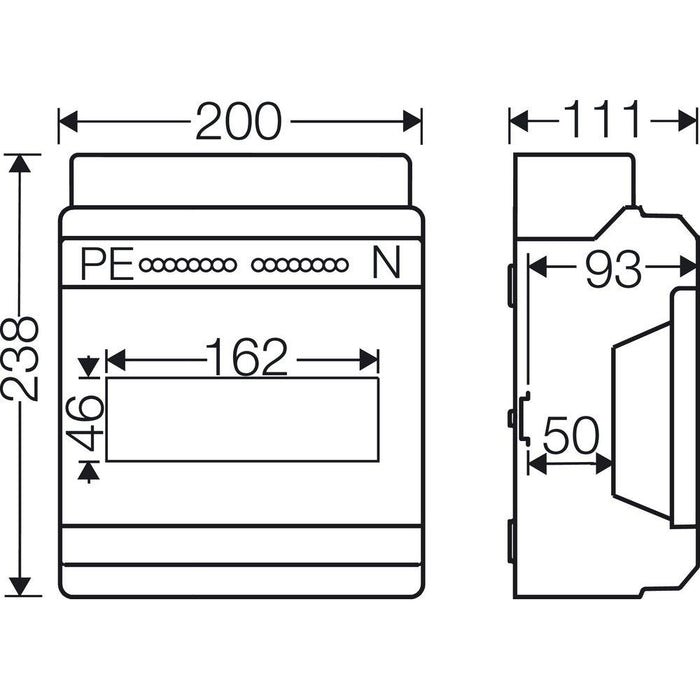 Hensel - Installationskleinverteiler Automatengehäuse KV 9109 9TE 9x18mm IP65 − 1 Stück
