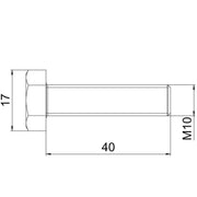 OBO Bettermann - Maschinenschraube/Bolzen Sechskantschraube SKS 10x40 F M10x40 − 20 Stück