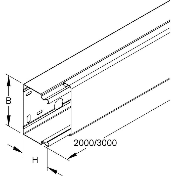 Niedax - Leitungsführungskanal LS-Rechteckkanal LLK 100.100/3 E3 Unterteil+Deckel  − 3 Meter

