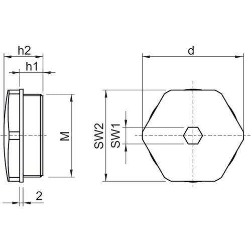 Stahl - Verschlussschraube Verschlussstopfen 8290/3-M20 #143522  − 1 Stück
