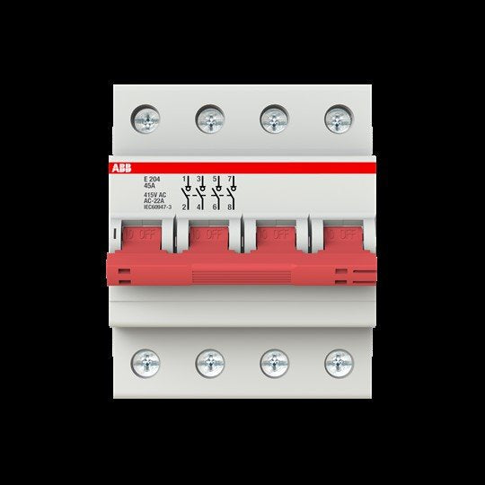 ABB Stotz S&J - Schalter für Reiheneinbau Trennschalter E204/45G Schaltgriff grau