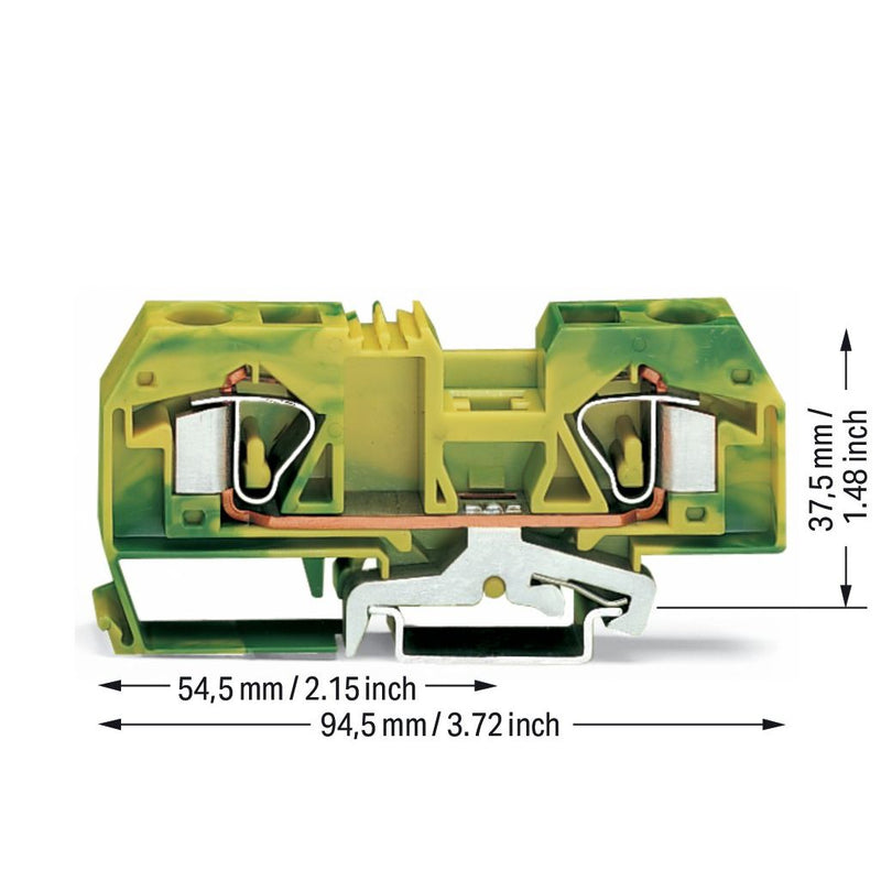 WAGO - Schutzleiter-Reihenklemme Schutzleiterklemme 283-907 0,2-16mmq gn/gelb