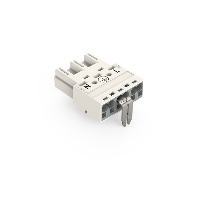 WAGO - Steckverbinder für steckbare Gebäudeinstallation Stecker m. PE-Direktkontat 770-233/002-000 3-polig,weiß − 100 Stück