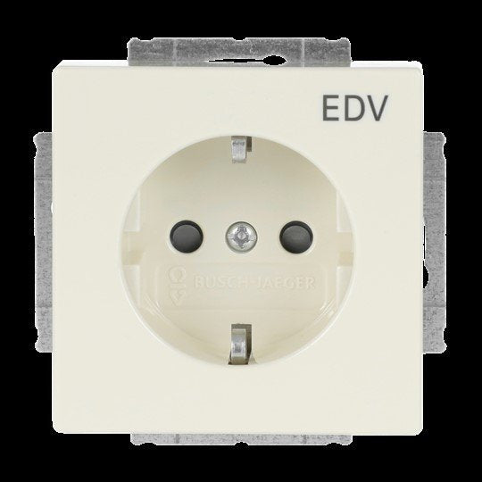 Busch-Jaeger - Steckdose Schuko-Steckdose elf/ws 20 EUCKS/DV-82 mit Aufdruck EDV