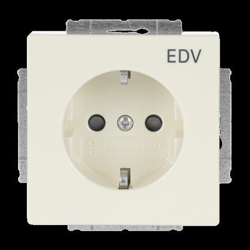 Busch-Jaeger - Steckdose Schuko-Steckdose elf/ws 20 EUCKS/DV-82 mit Aufdruck EDV