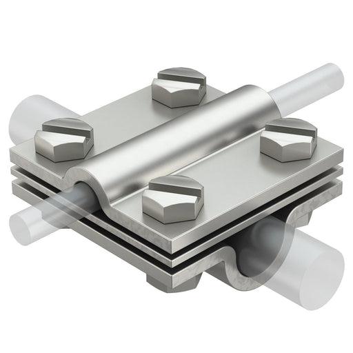 OBO Bettermann - Verbinder für Blitzschutz Kreuzverbinder 252 8-10x16 V4A 8-10mm − 10 Stück