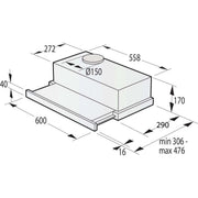 Gorenje - Dunstabzugshaube Flachschirmhaube TH62E3X 60cm,Drucktasten
